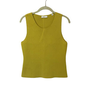 A.L.C. Yellow Knit Tank Scallop Cut Size Small